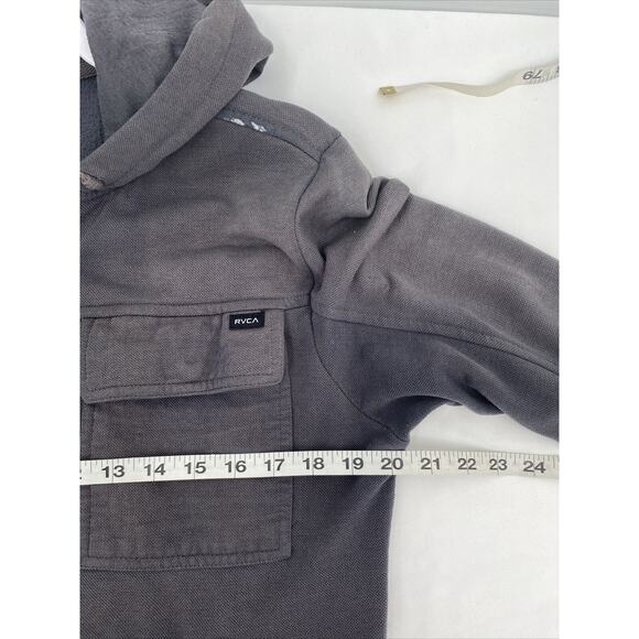 RVCA Mens Long Sleeve with Front Pockets Full Zip Hoodie Jacket Gray Size S - Picture 10 of 10